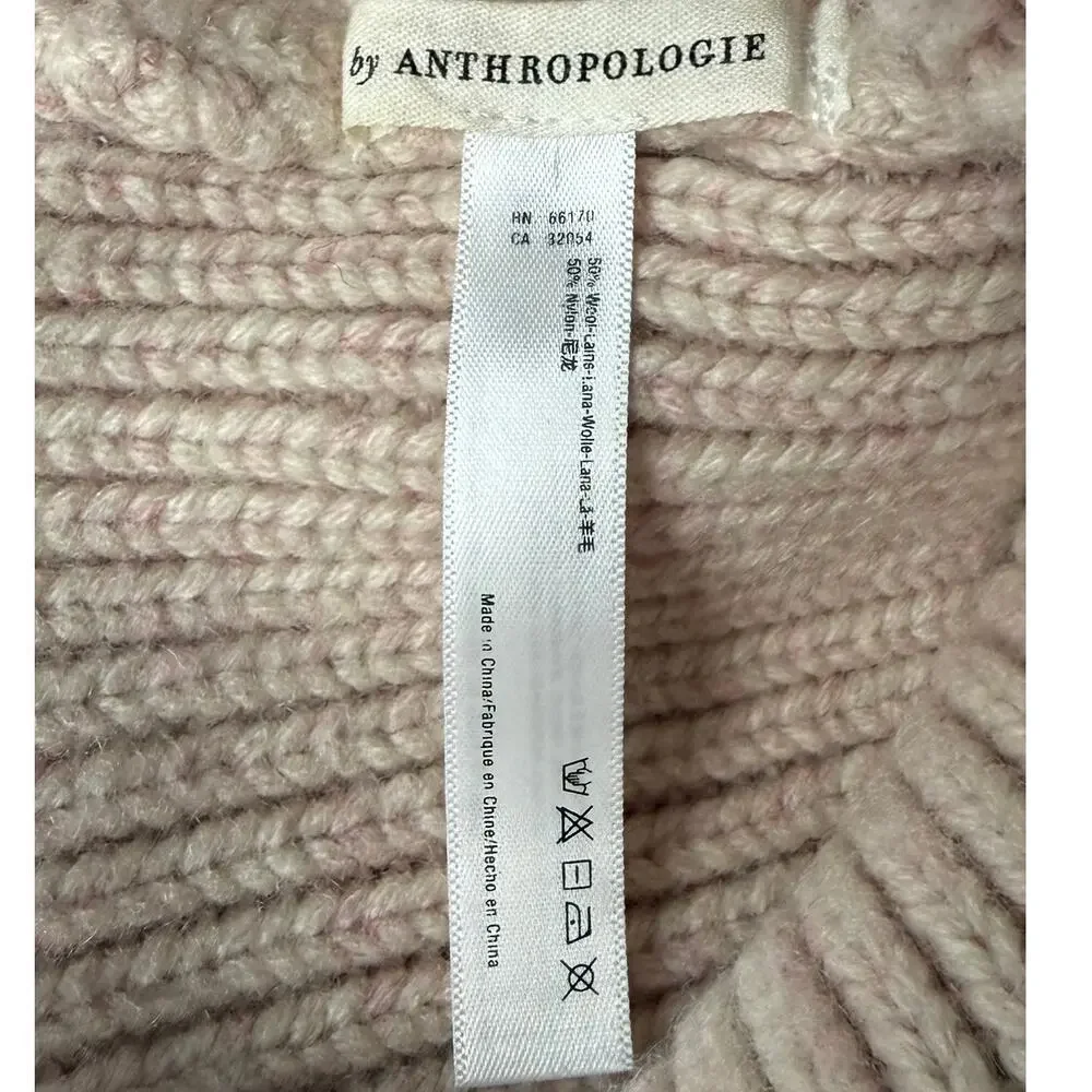 Anthropologie Wool Blend Ribbed Beanie Hat Cozy Winter